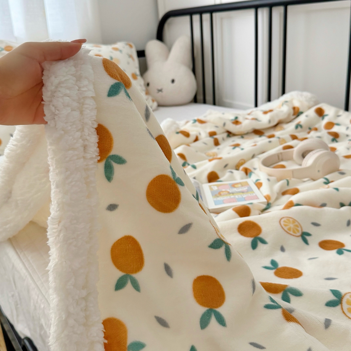 91家纺网 家纺一手货源 找家纺 航途席业 2025新款200g牛奶绒羊羔绒毛毯 小橘子