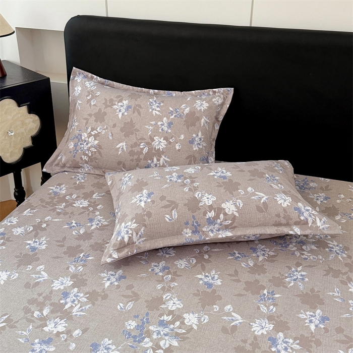 圣比熊 2025新款原麻枕套宿舍单人枕芯套枕头套内胆套仿亚麻 漫步花丛-蓝