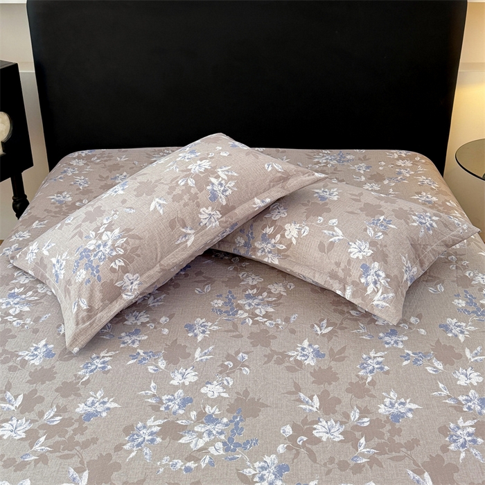 91家纺网 家纺一手货源 找家纺 圣比熊 2025新款原麻枕套宿舍单人枕芯套枕头套内胆套仿亚麻 漫步花丛-蓝