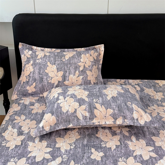 91家纺网 家纺一手货源 找家纺 圣比熊 2025新款原麻枕套宿舍单人枕芯套枕头套内胆套仿亚麻 陌上花开-咖