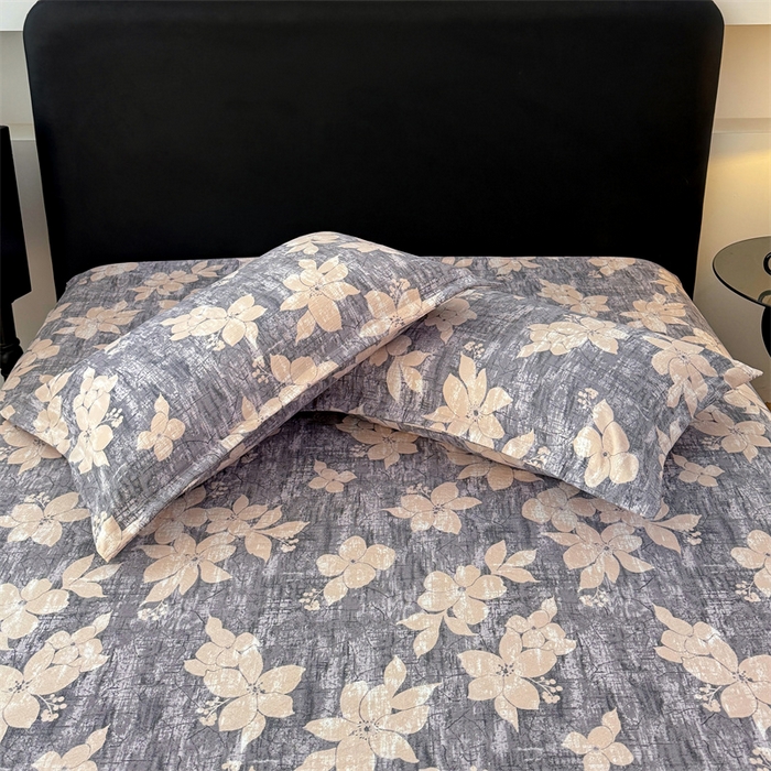 91家纺网 家纺一手货源 找家纺 圣比熊 2025新款原麻枕套宿舍单人枕芯套枕头套内胆套仿亚麻 陌上花开-咖