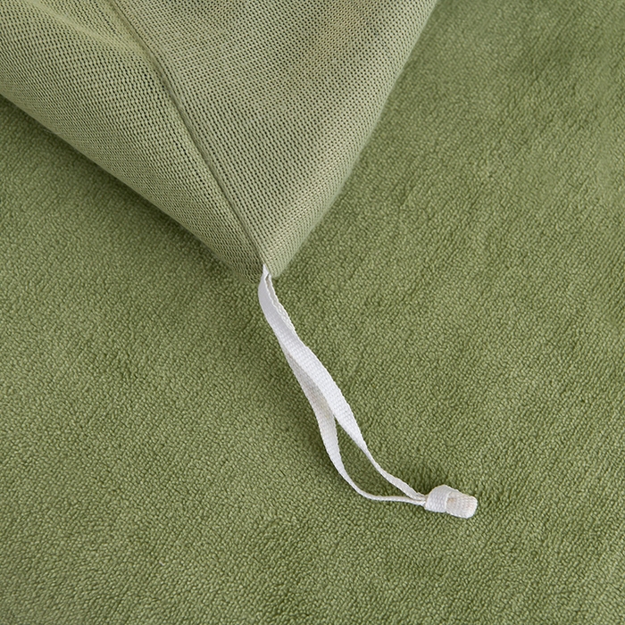 91家纺网 家纺一手货源 找家纺 苏迪网销供货 2025新款牛奶绒四件套A类高克重全消光雕花一字绣工艺款 芭蕉叶-豆绿