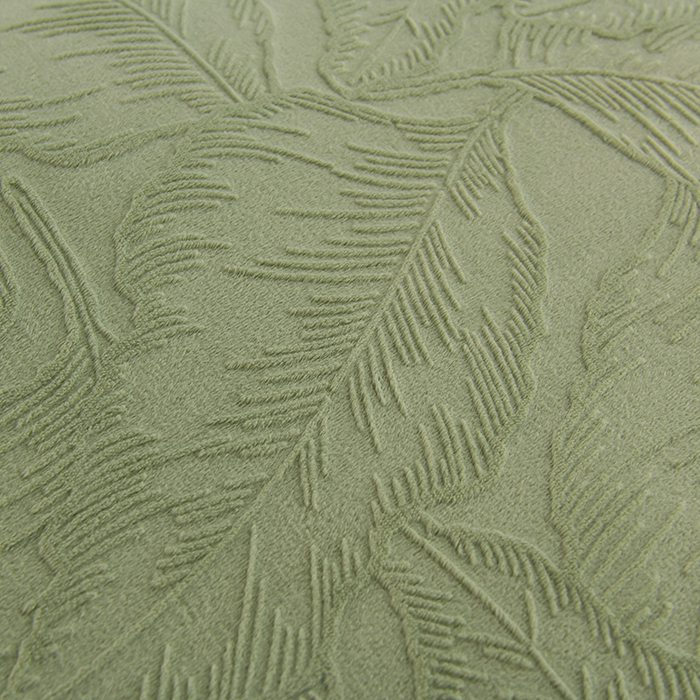 91家纺网 家纺一手货源 找家纺 苏迪网销供货 2025新款牛奶绒四件套A类高克重全消光雕花一字绣工艺款 芭蕉叶-豆绿