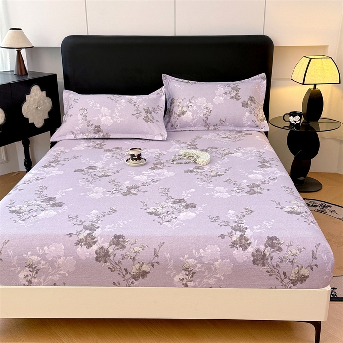 91家纺网 家纺一手货源 找家纺 圣比熊 2025新款原麻床笠机洗家用防滑透气四季款床罩床垫床单保护套 春风序