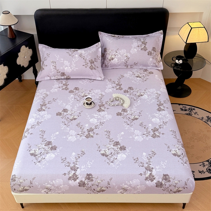 91家纺网 家纺一手货源 找家纺 圣比熊 2025新款原麻床笠机洗家用防滑透气四季款床罩床垫床单保护套 春风序