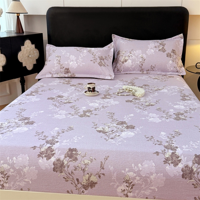 91家纺网 家纺一手货源 找家纺 圣比熊 2025新款原麻床笠机洗家用防滑透气四季款床罩床垫床单保护套 春风序