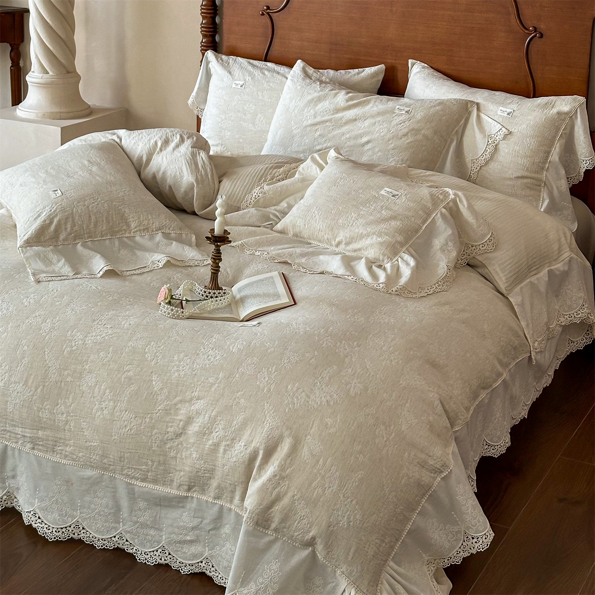 91家纺网 家纺一手货源 找家纺 （总）婳庭家居 2025新款复古棉麻四件套-南法假日