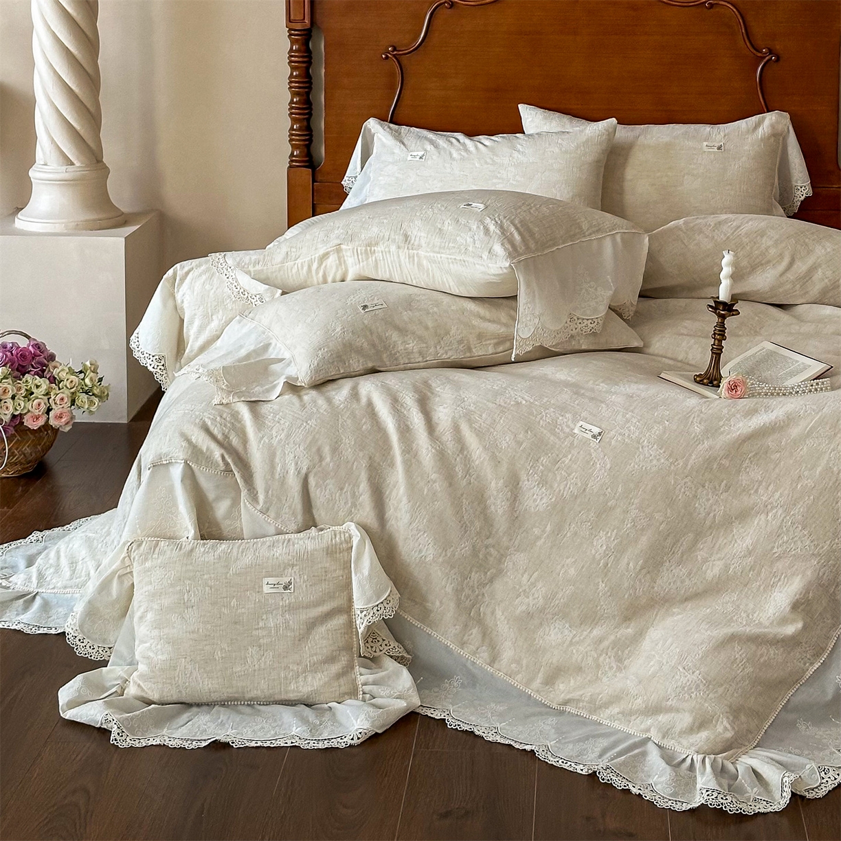 91家纺网 家纺一手货源 找家纺 （总）婳庭家居 2025新款复古棉麻四件套-南法假日