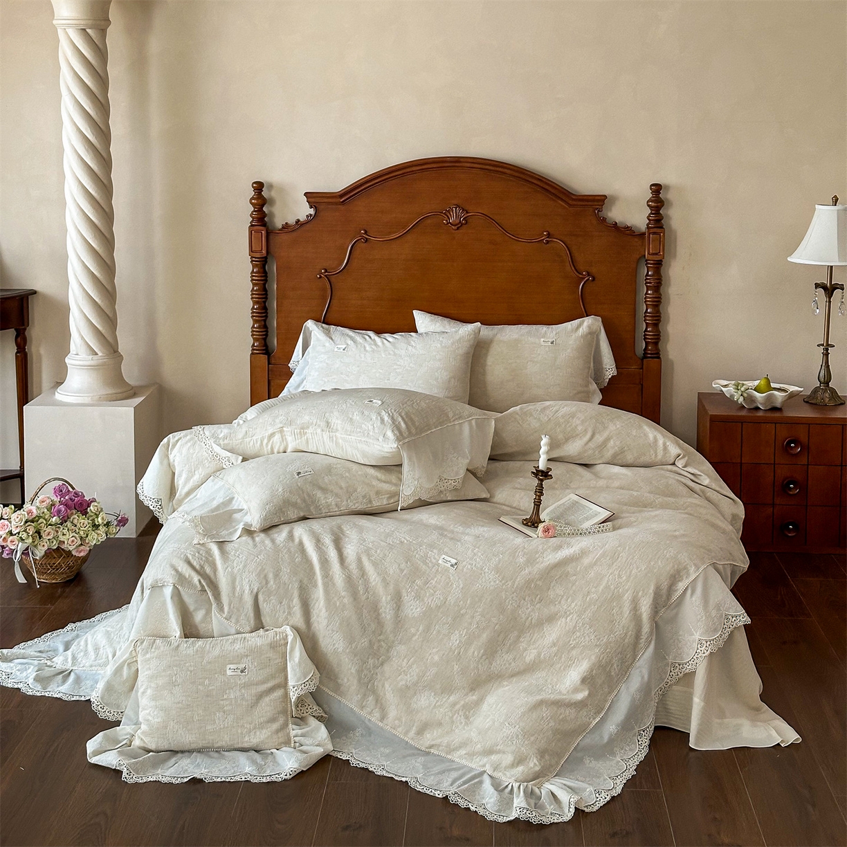 91家纺网 家纺一手货源 找家纺 （总）婳庭家居 2025新款复古棉麻四件套-南法假日