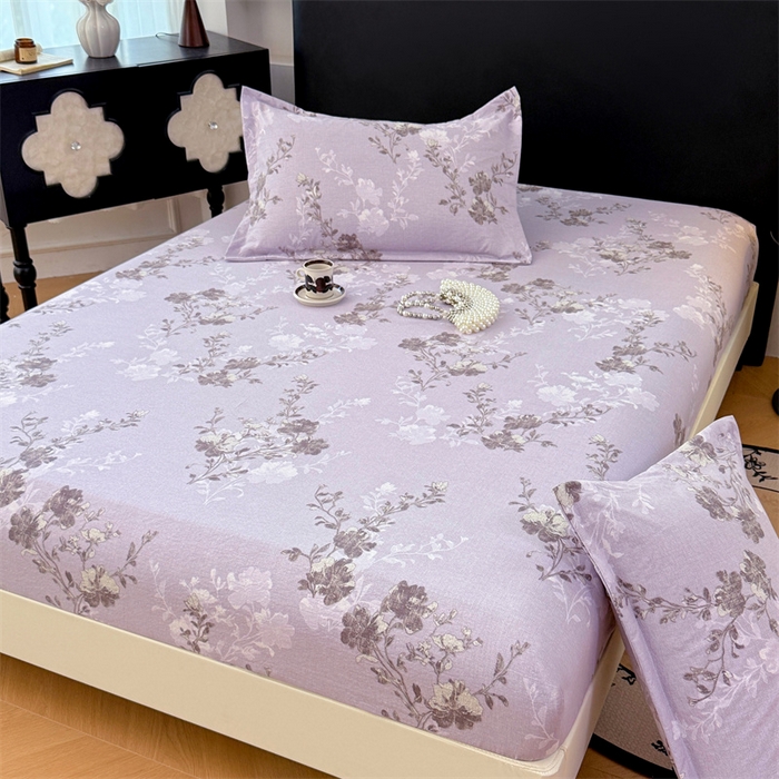 91家纺网 家纺一手货源 找家纺 圣比熊 2025新款原麻床笠机洗家用防滑透气四季款床罩床垫床单保护套 春风序