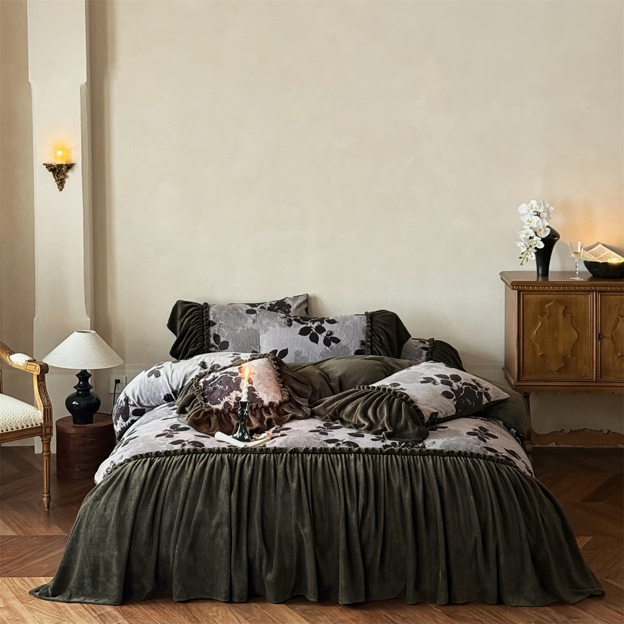 91家纺网 家纺一手货源 找家纺 （总）婳庭家居 2025新款牛奶绒工艺款四件套-暗香系列