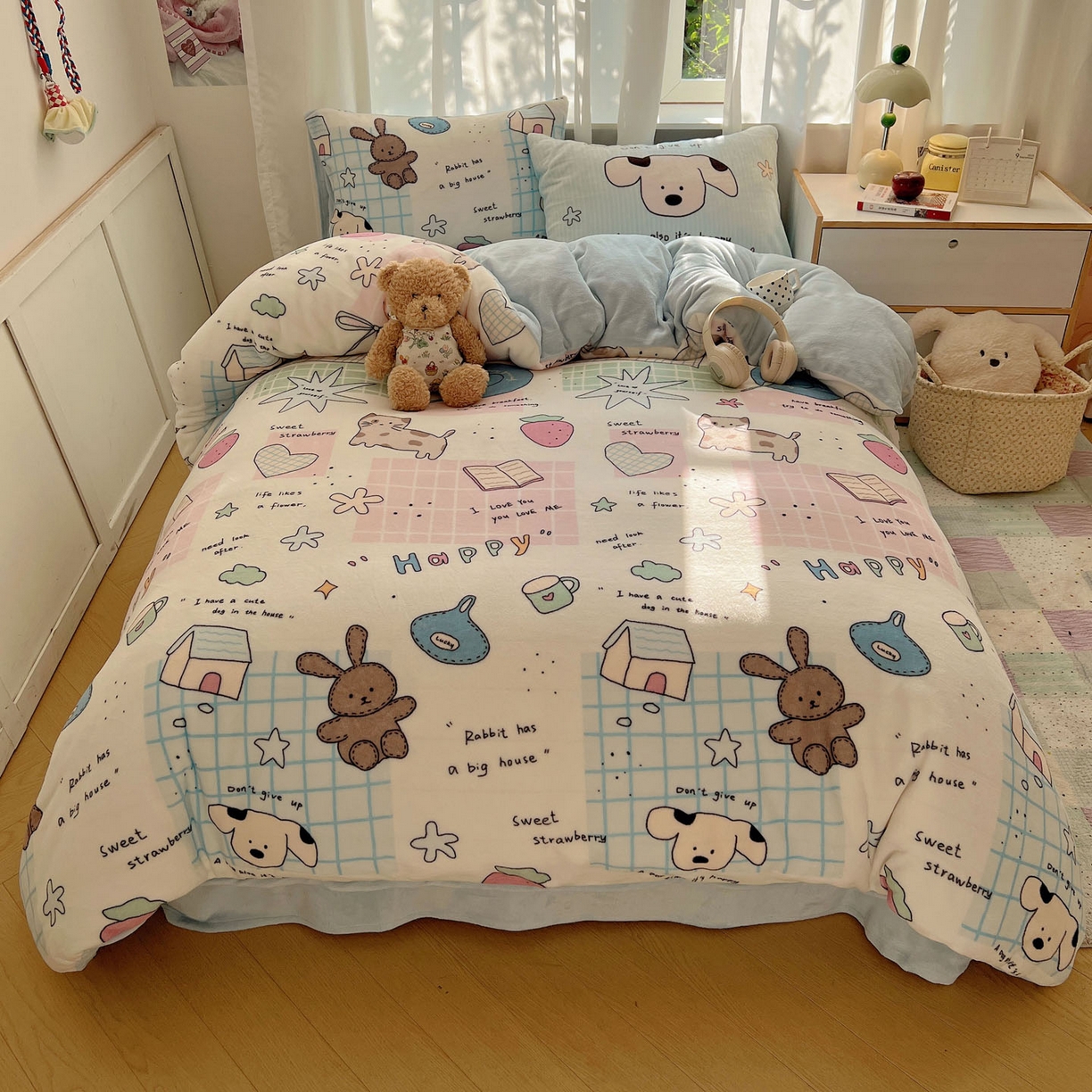 91家纺网 家纺一手货源 找家纺 （总）桃喜 2025新款A类200g牛奶绒（含导电丝）印花床单款四件套