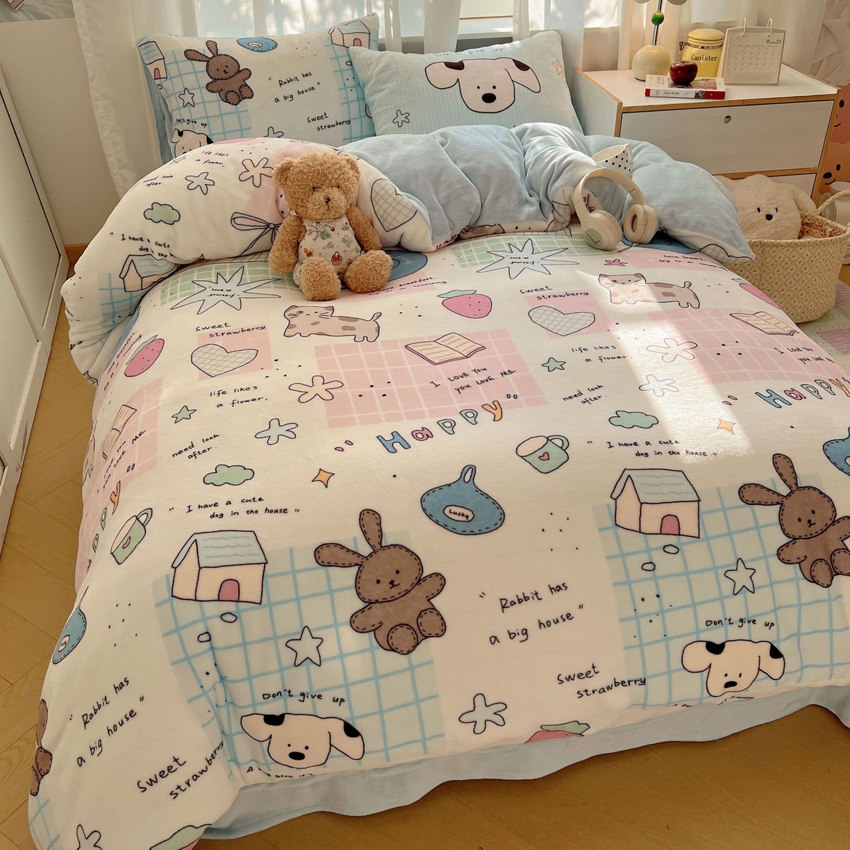 91家纺网 家纺一手货源 找家纺 （总）桃喜 2025新款A类200g牛奶绒（含导电丝）印花床单款四件套