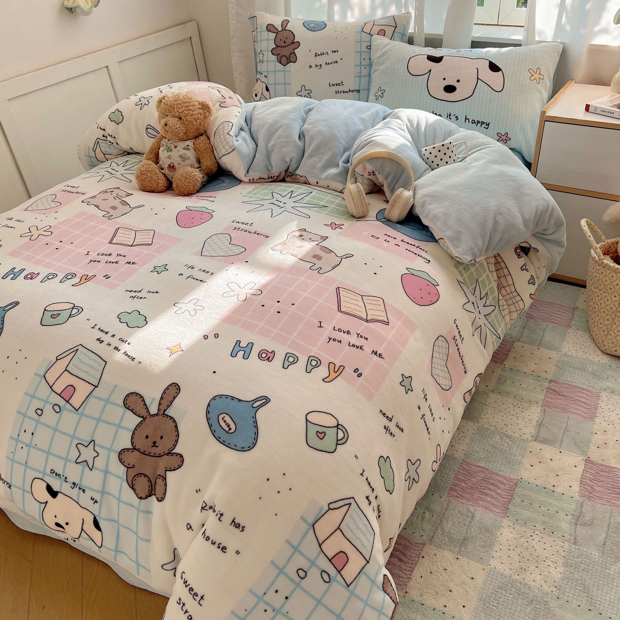 91家纺网 家纺一手货源 找家纺 （总）桃喜 2025新款A类200g牛奶绒（含导电丝）印花床单款四件套