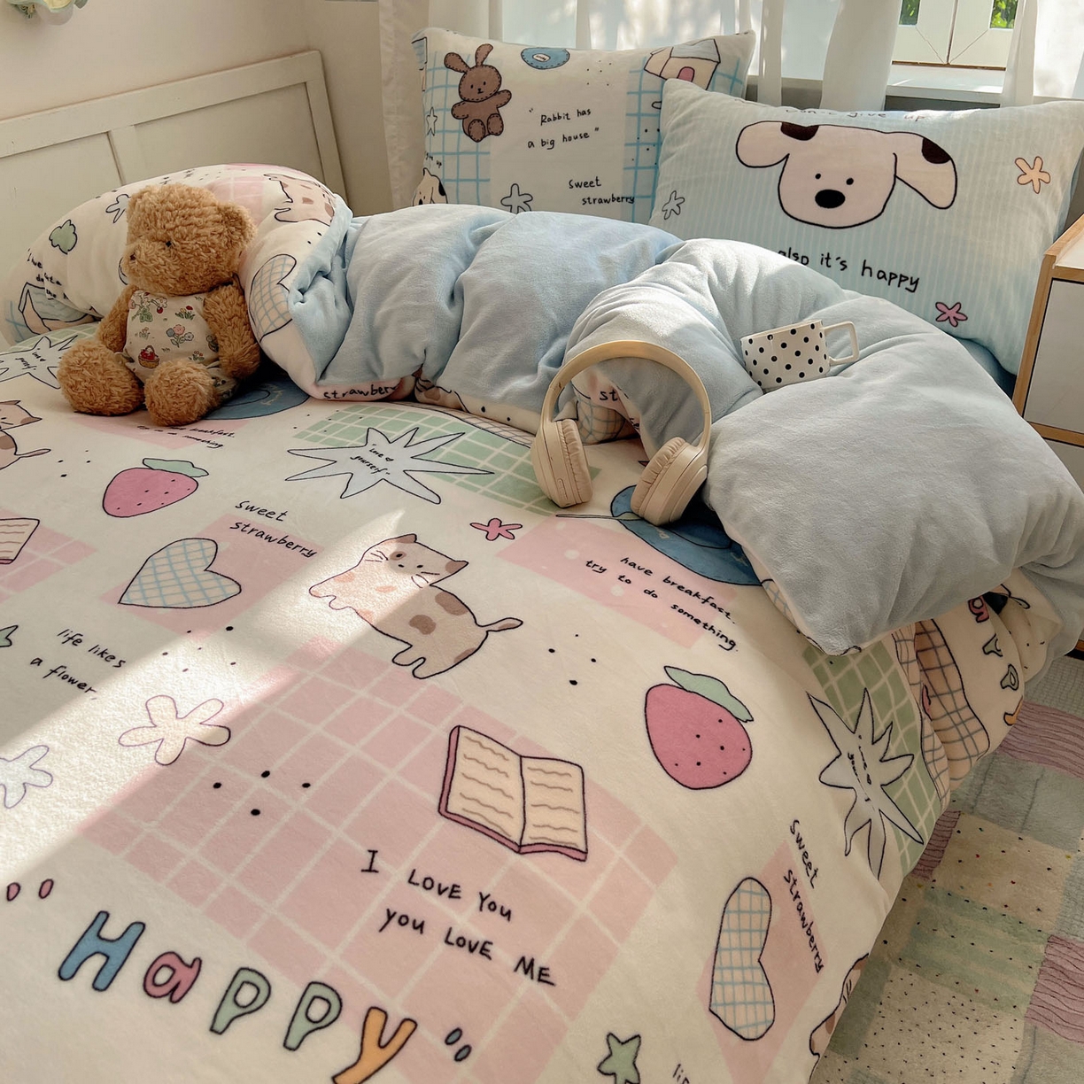 91家纺网 家纺一手货源 找家纺 （总）桃喜 2025新款A类200g牛奶绒（含导电丝）印花床单款四件套