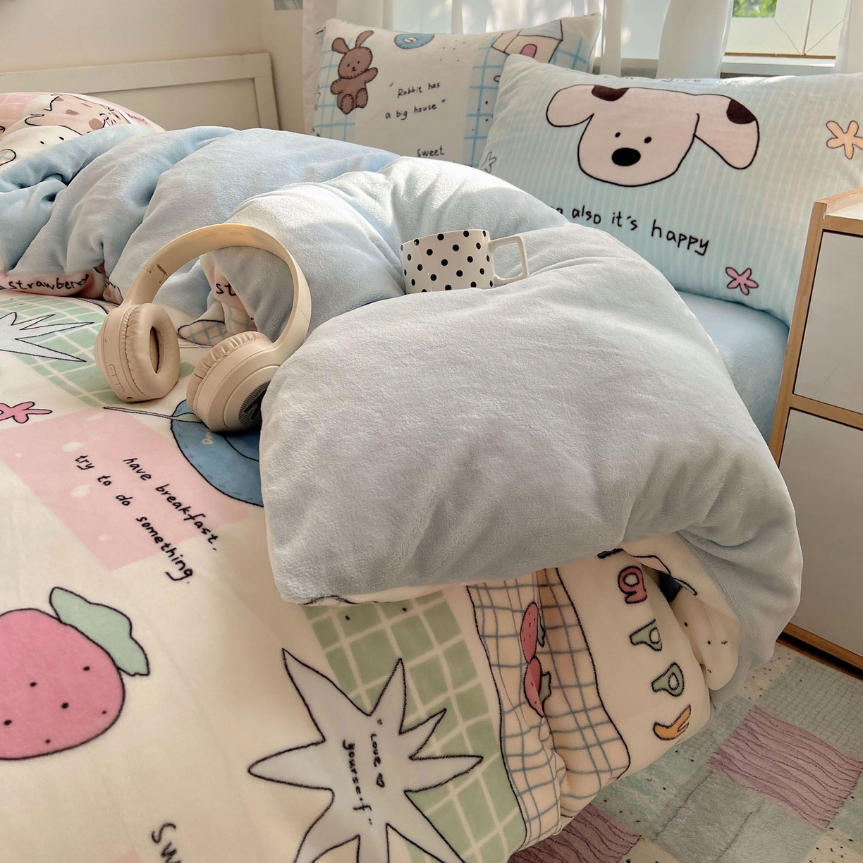 91家纺网 家纺一手货源 找家纺 （总）桃喜 2025新款A类200g牛奶绒（含导电丝）印花床单款四件套