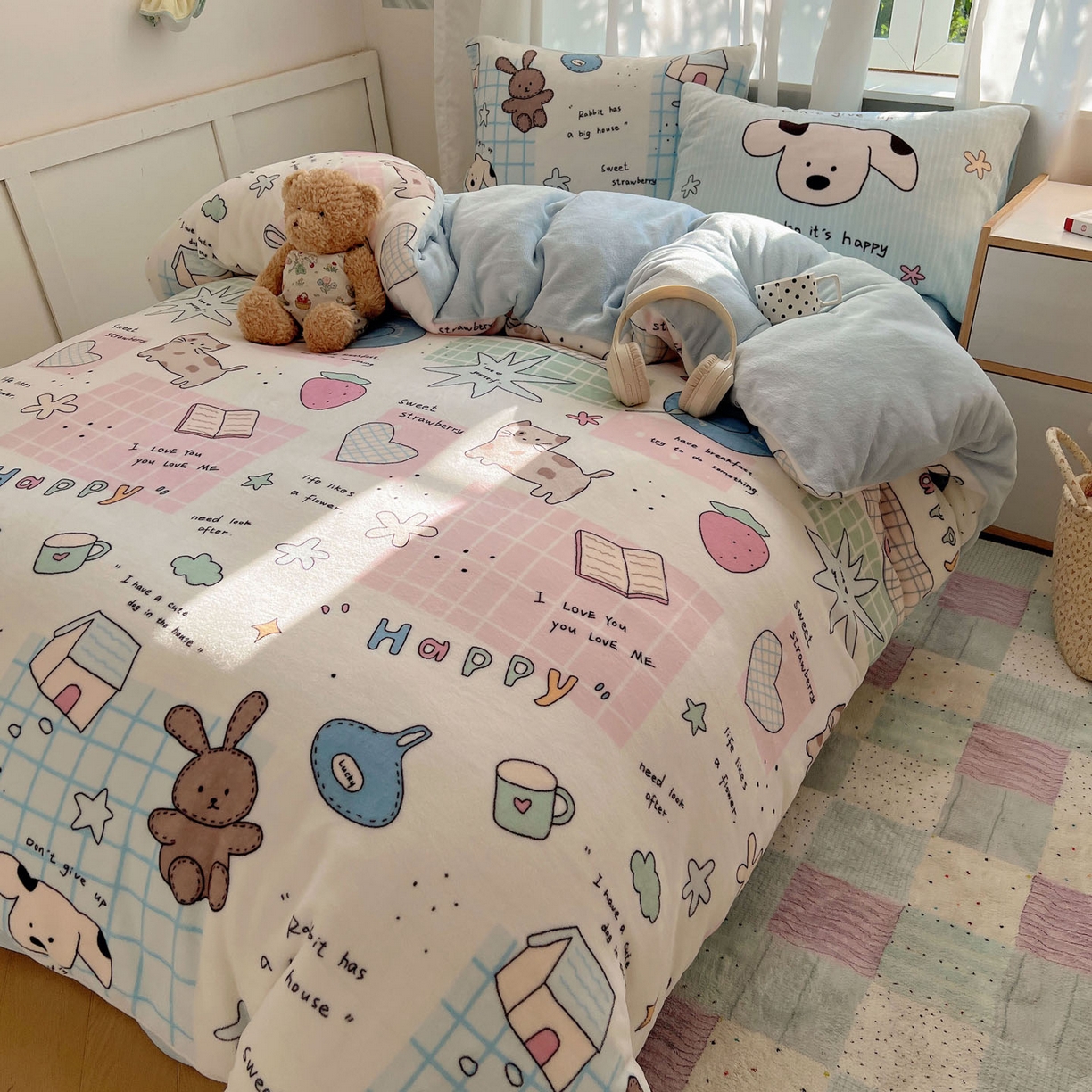 91家纺网 家纺一手货源 找家纺 （总）桃喜 2025新款A类200g牛奶绒（含导电丝）印花床单款四件套