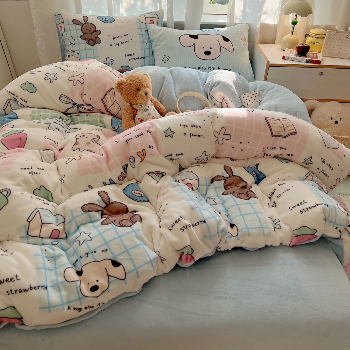 91家纺网 家纺一手货源 找家纺 （总）桃喜 2025新款A类200g牛奶绒（含导电丝）印花床单款四件套