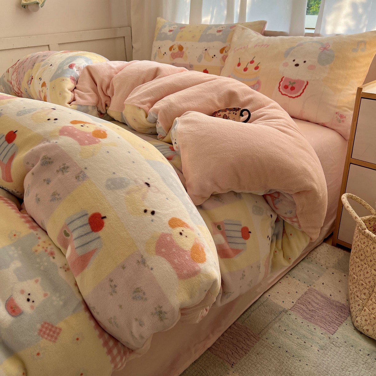 91家纺网 家纺一手货源 找家纺 （总）桃喜 2025新款A类200g牛奶绒（含导电丝）印花床单款四件套