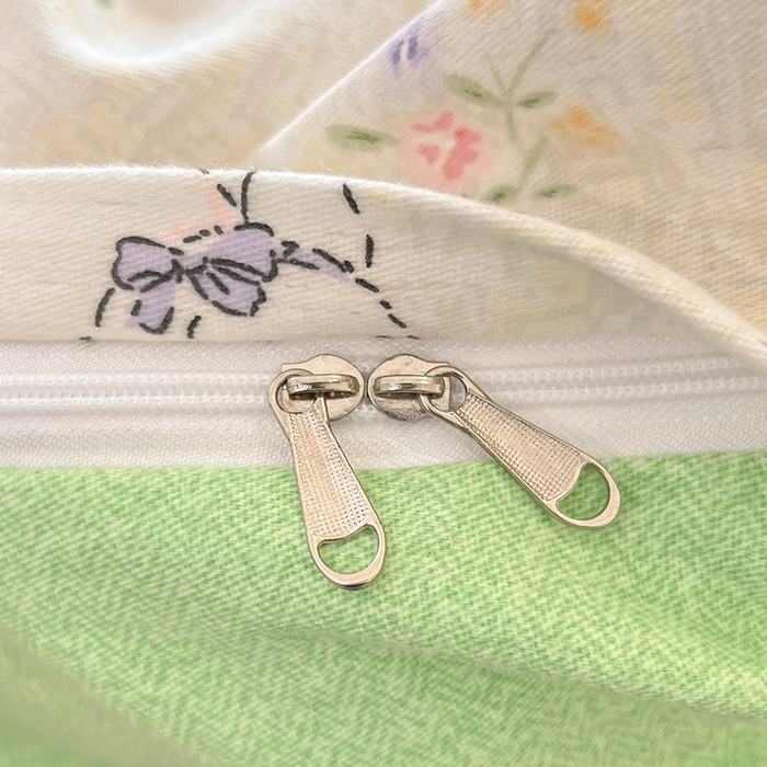 91家纺网 家纺一手货源 找家纺 典曼家纺 2025新款原棉磨毛印花四件套 糖兔少女