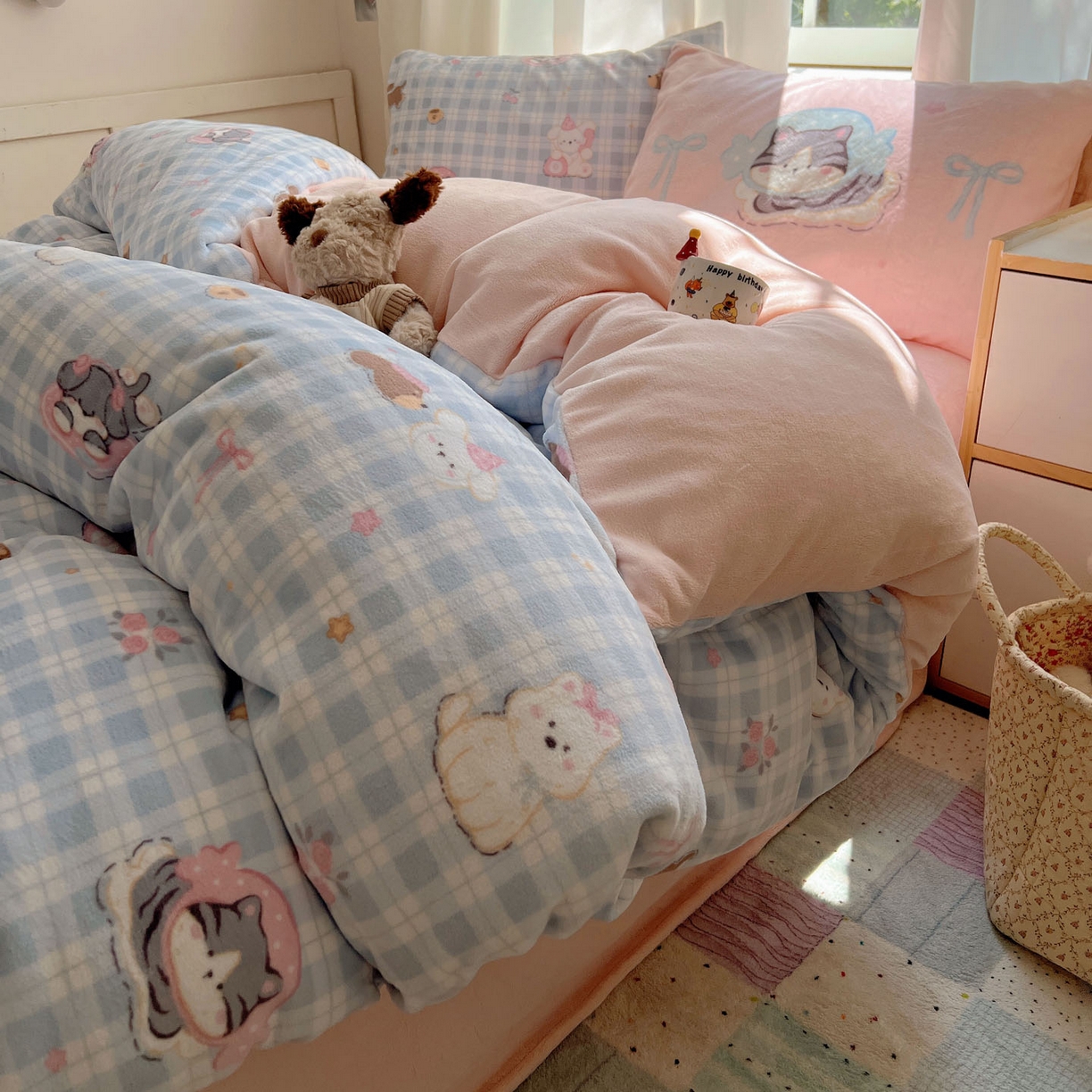 91家纺网 家纺一手货源 找家纺 （总）桃喜 2025新款A类200g牛奶绒（含导电丝）印花床单款四件套