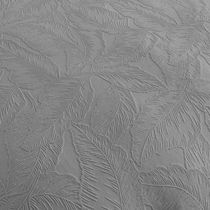 91家纺网 家纺一手货源 找家纺 苏迪网销供货 2025新款牛奶绒四件套A类高克重全消光雕花一字绣工艺款 芭蕉叶-高级灰