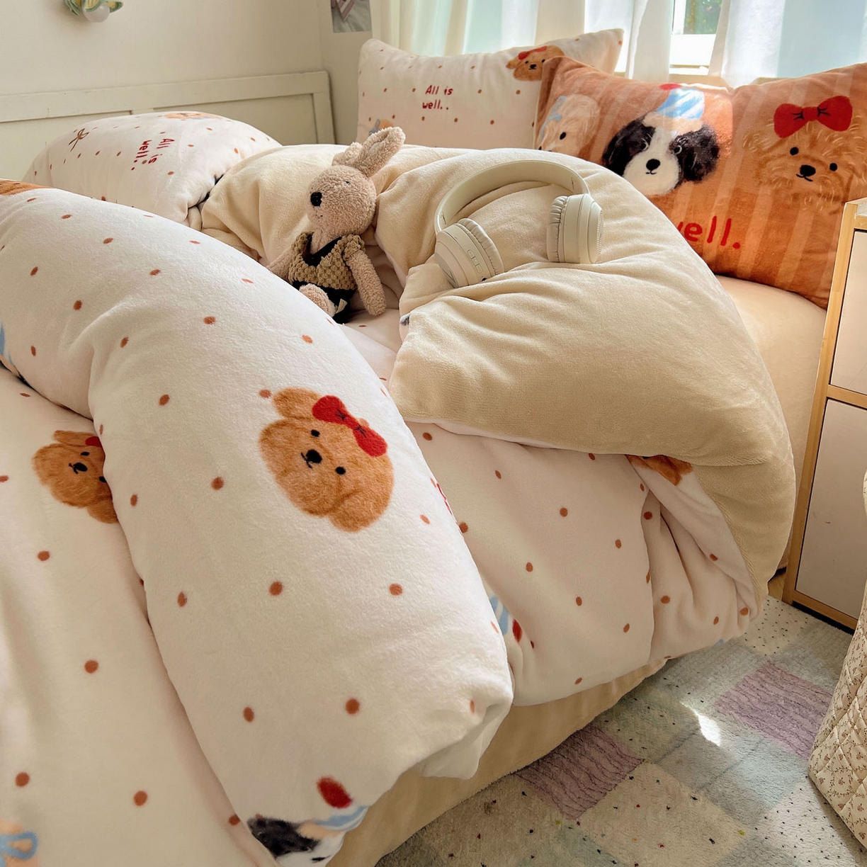 91家纺网 家纺一手货源 找家纺 （总）桃喜 2025新款A类200g牛奶绒（含导电丝）印花床单款四件套