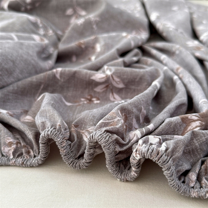 91家纺网 家纺一手货源 找家纺 圣比熊 2025新款原麻床笠机洗家用防滑透气四季款床罩床垫床单保护套 花蕾