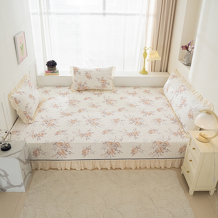 冬然家纺 2025新款纯棉数码印花榻榻米床盖系列 淡雅清香