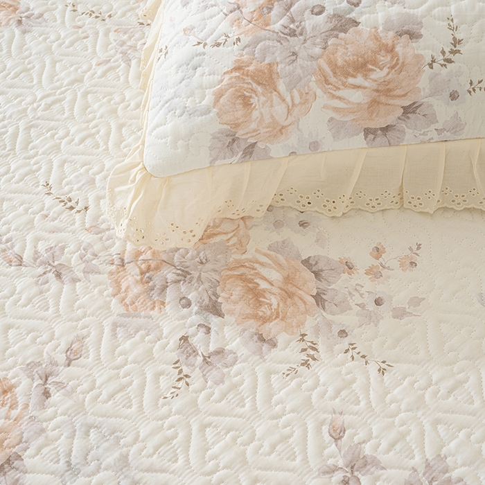 91家纺网 家纺一手货源 找家纺 冬然家纺 2025新款纯棉数码印花榻榻米床盖系列 淡雅清香