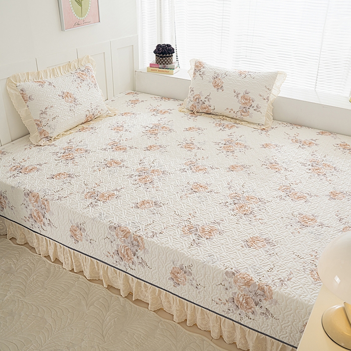 91家纺网 家纺一手货源 找家纺 冬然家纺 2025新款纯棉数码印花榻榻米床盖系列 淡雅清香