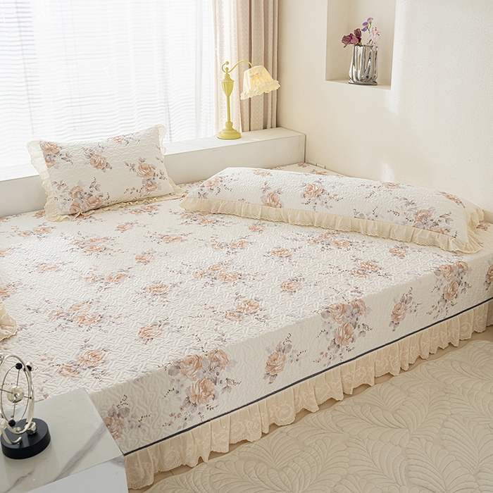 91家纺网 家纺一手货源 找家纺 冬然家纺 2025新款纯棉数码印花榻榻米床盖系列 淡雅清香