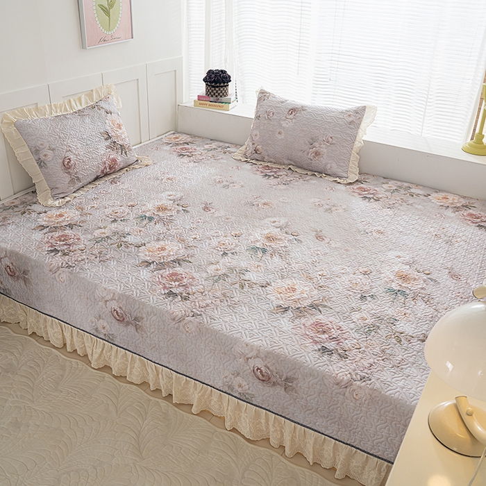 91家纺网 家纺一手货源 找家纺 冬然家纺 2025新款纯棉数码印花榻榻米床盖系列 国色天香