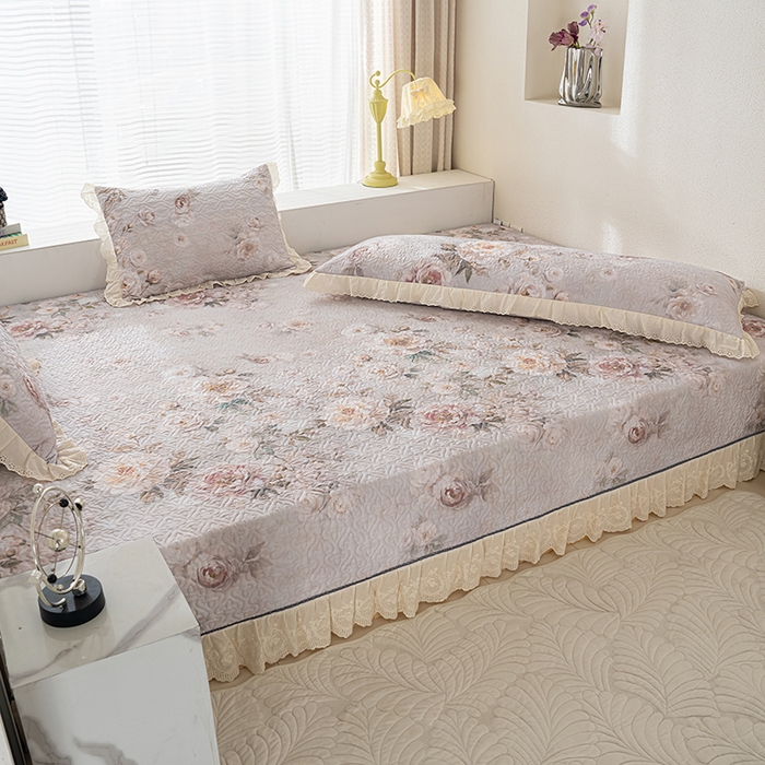 91家纺网 家纺一手货源 找家纺 冬然家纺 2025新款纯棉数码印花榻榻米床盖系列 国色天香