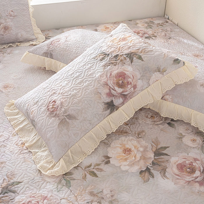 91家纺网 家纺一手货源 找家纺 冬然家纺 2025新款纯棉数码印花榻榻米床盖系列 国色天香