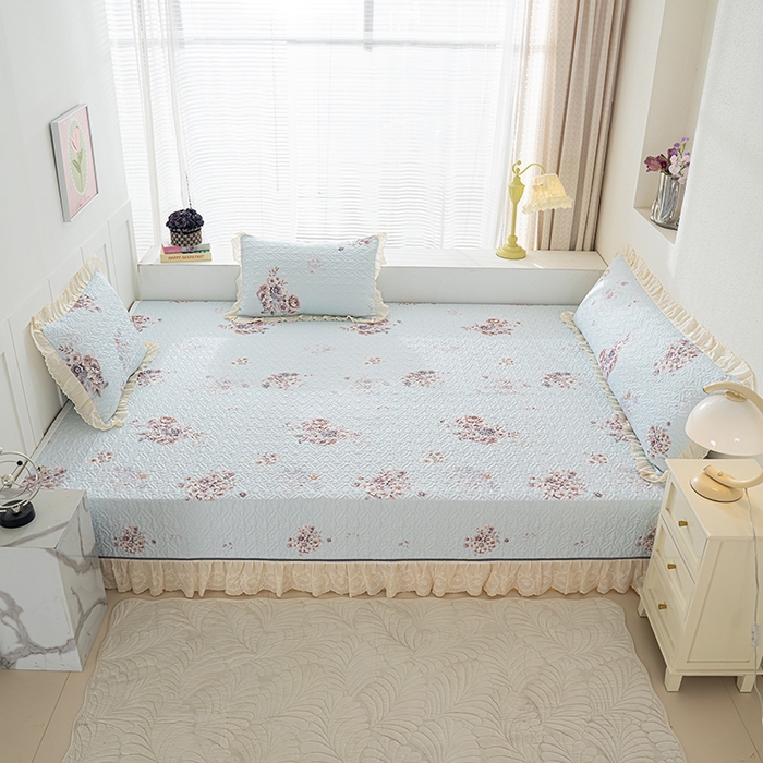 冬然家纺 2025新款纯棉数码印花榻榻米床盖系列 花影