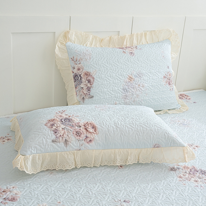 91家纺网 家纺一手货源 找家纺 冬然家纺 2025新款纯棉数码印花榻榻米床盖系列 花影