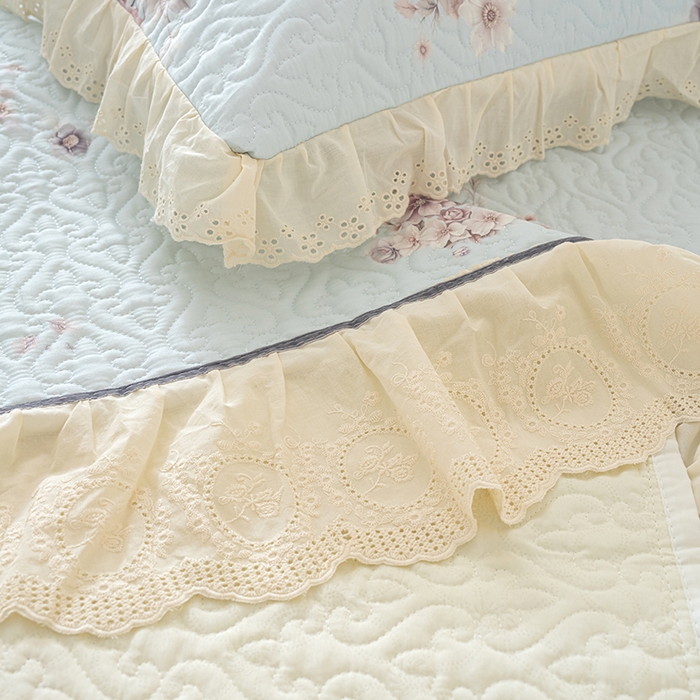 91家纺网 家纺一手货源 找家纺 冬然家纺 2025新款纯棉数码印花榻榻米床盖系列 花影