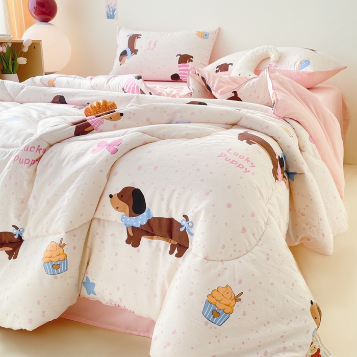 91家纺网 家纺一手货源 找家纺 （总）梵克保罗 2025新款水洗棉糯小棉夏被夏被四件套四季被春秋被单人学生双人被子被芯