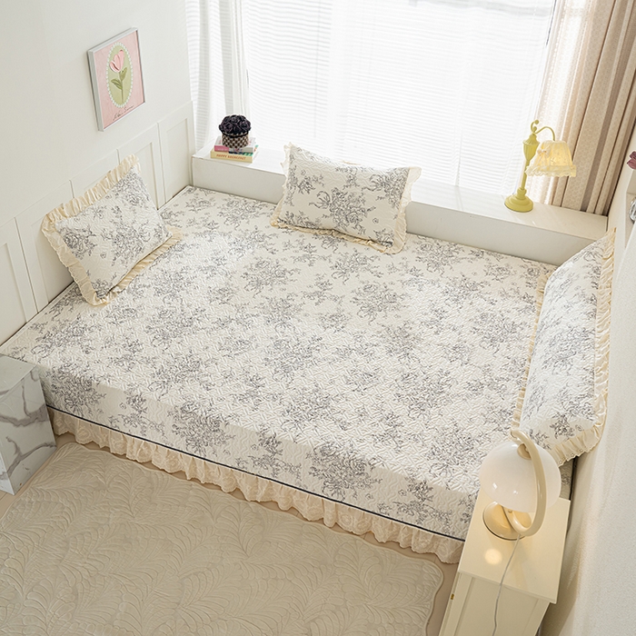 91家纺网 家纺一手货源 找家纺 冬然家纺 2025新款纯棉数码印花榻榻米床盖系列 墨雅清风