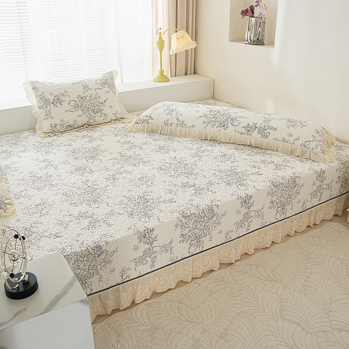 91家纺网 家纺一手货源 找家纺 冬然家纺 2025新款纯棉数码印花榻榻米床盖系列 墨雅清风