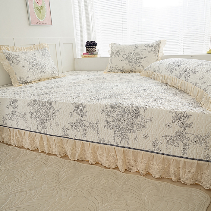 91家纺网 家纺一手货源 找家纺 冬然家纺 2025新款纯棉数码印花榻榻米床盖系列 墨雅清风