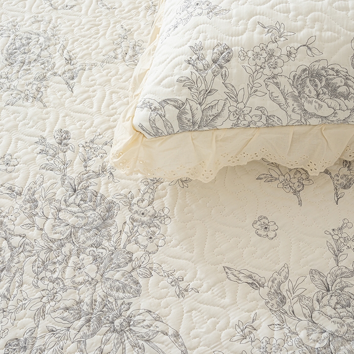 91家纺网 家纺一手货源 找家纺 冬然家纺 2025新款纯棉数码印花榻榻米床盖系列 墨雅清风