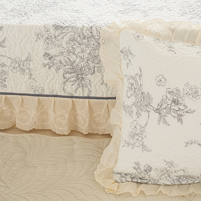 91家纺网 家纺一手货源 找家纺 冬然家纺 2025新款纯棉数码印花榻榻米床盖系列 墨雅清风