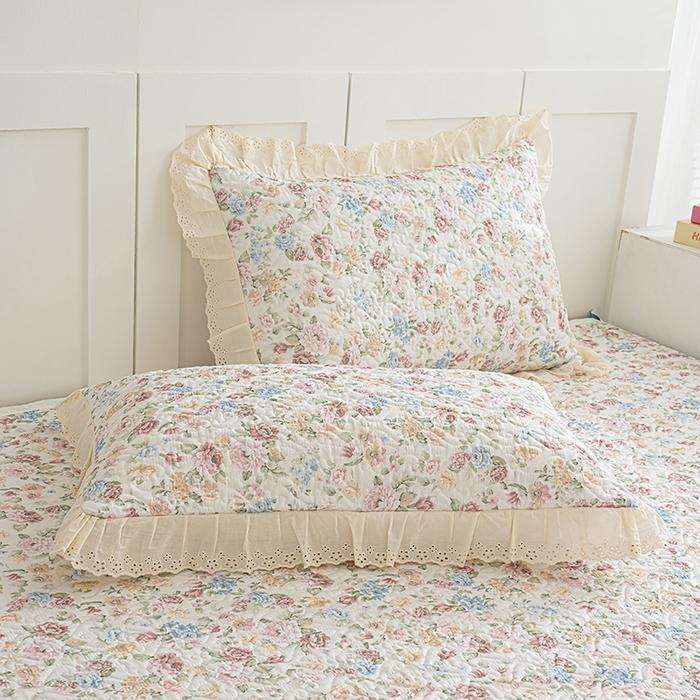 91家纺网 家纺一手货源 找家纺 冬然家纺 2025新款纯棉数码印花榻榻米床盖系列 田园花梦