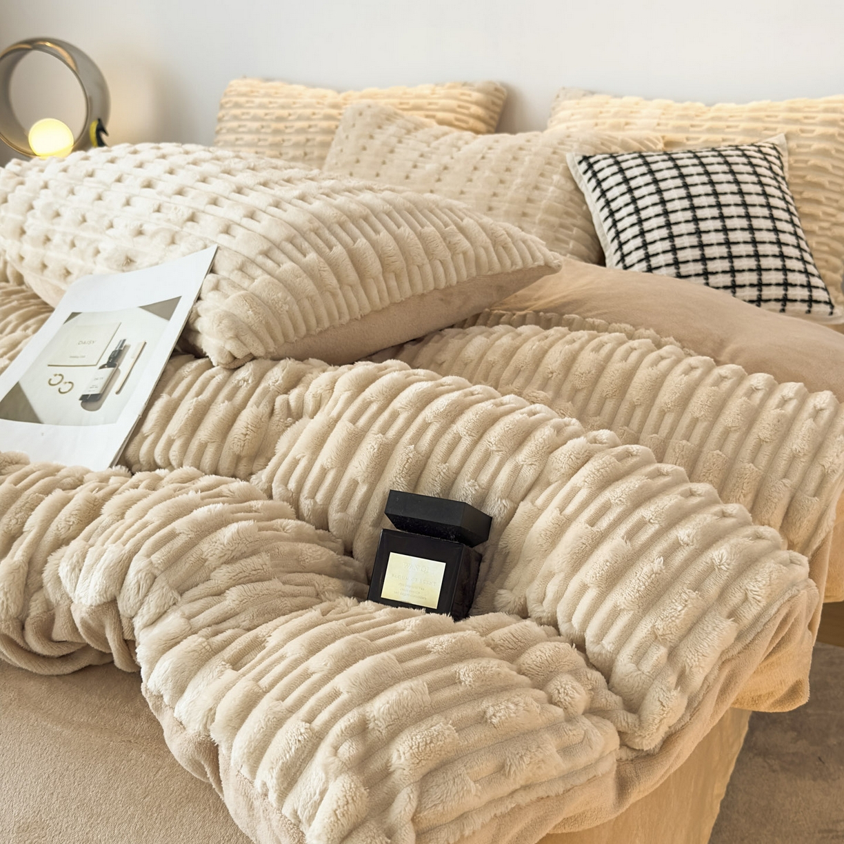 91家纺网 家纺一手货源 找家纺 （总）潮邦创意家居 2025冬季竹纹绒牛奶绒四件套-暖绒竹韵系列