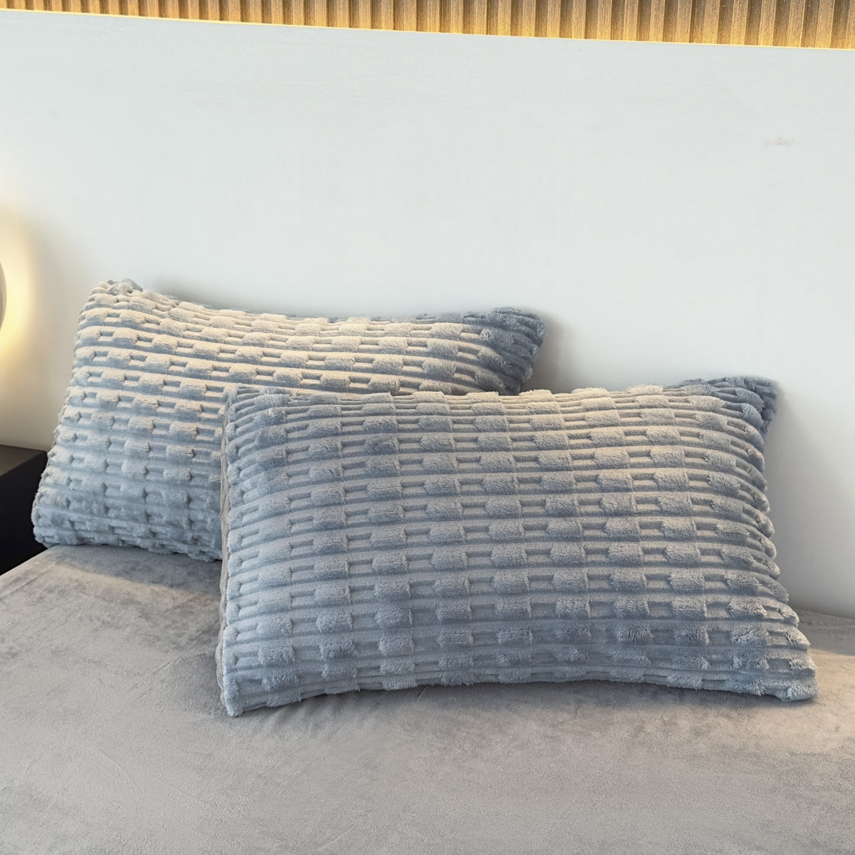 91家纺网 家纺一手货源 找家纺 潮邦创意家居 2025冬季竹纹绒牛奶绒四件套-暖绒竹韵系列 暖绒竹韵-浅蓝