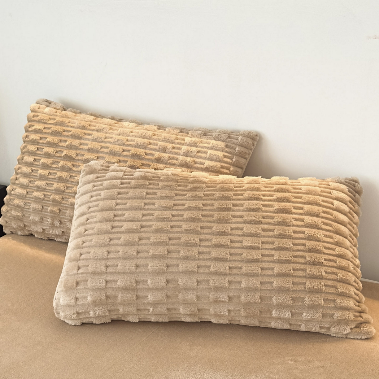 91家纺网 家纺一手货源 找家纺 潮邦创意家居 2025冬季竹纹绒牛奶绒四件套-暖绒竹韵系列 暖绒竹韵-浅驼