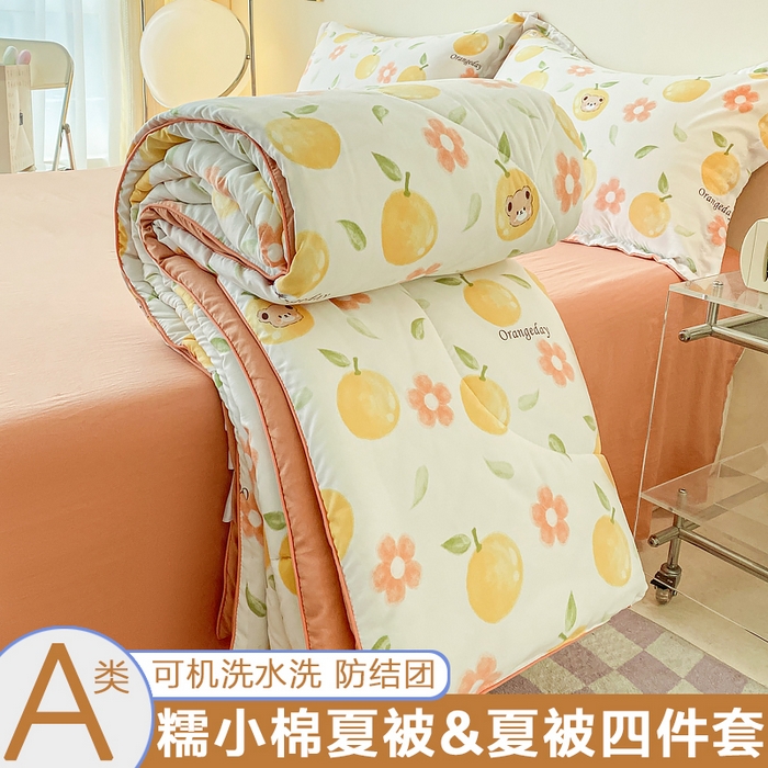 91家纺网 家纺一手货源 找家纺 （总）梵克保罗 2025新款水洗棉糯小棉夏被夏被四件套四季被春秋被单人学生双人被子被芯