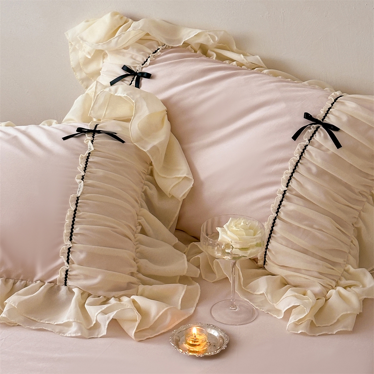 91家纺网 家纺一手货源 找家纺 （总）婳庭家居 2025新款60s全棉纯棉MIU系少女法式蕾丝四件套